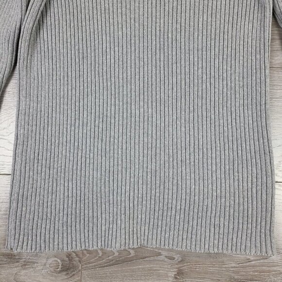 Club Monaco Gray Striped Ribbed Knit Crewneck Sweater Large - Picture 11 of 16